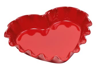 Moule à gâteau forme cœur rouge Grand Cru Corolle Emile Henry