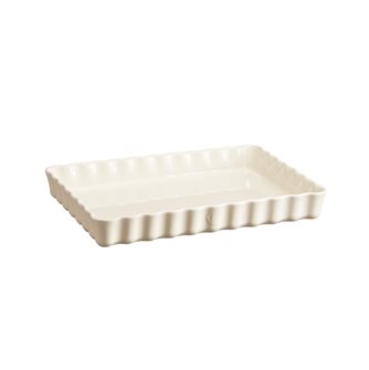 Plat à tarte rectangulaire Emile Henry en céramique blanc Argile